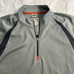 Alo Mens Coolfit College Football Quarter Zip Pullover Athletic Top XXL‎ Gray